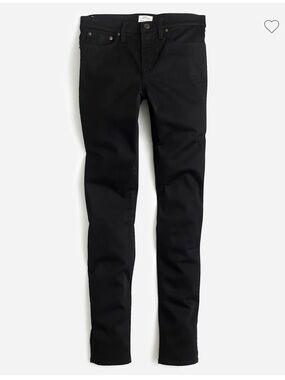 J Crew 8” stretchy toothpick jean in true black. Size 34. NWT.